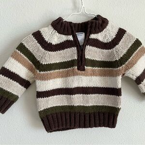 Vintage Gymboree Brown and Green Striped Sweater